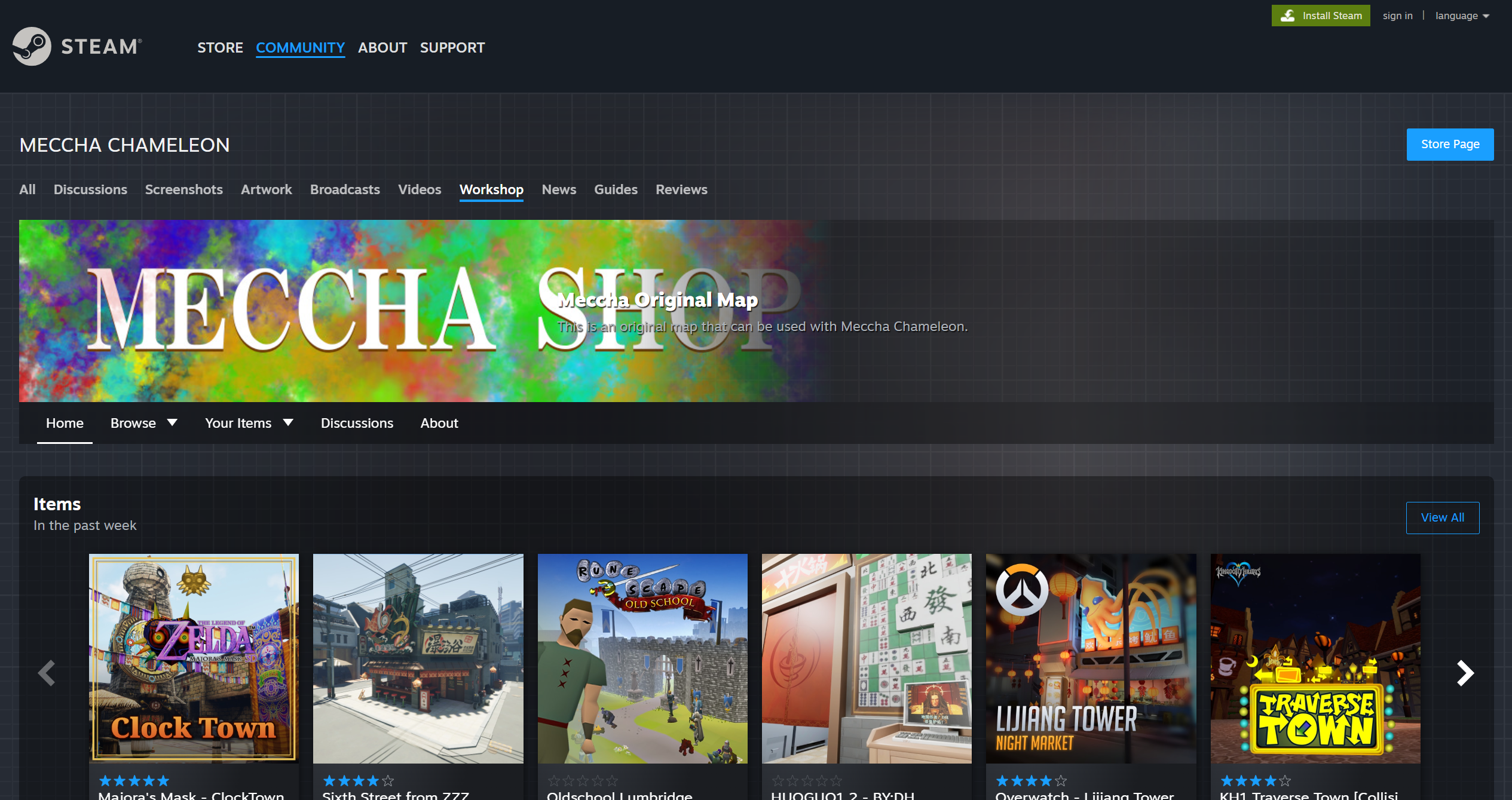 Meccha Chameleon Steam Workshop maps page